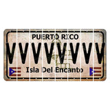 Puerto Rico White Isla Del Encanto Cut License Plate Strips (Set of 8) V