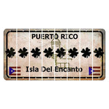 Puerto Rico White Isla Del Encanto Cut License Plate Strips (Set of 8) Shamrock
