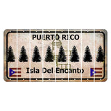 Puerto Rico White Isla Del Encanto Cut License Plate Strips (Set of 8) Pine Tree