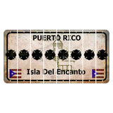Puerto Rico White Isla Del Encanto Cut License Plate Strips (Set of 8) Fire Badge