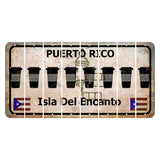Puerto Rico White Isla Del Encanto Cut License Plate Strips (Set of 8) Latte