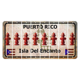 Puerto Rico White Isla Del Encanto Cut License Plate Strips (Set of 8) Fire Hydrant