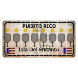 Puerto Rico White Isla Del Encanto Cut License Plate Strips (Set of 8) Pickleball