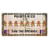 Puerto Rico White Isla Del Encanto Cut License Plate Strips (Set of 8) Gingerbread Man
