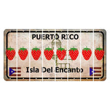 Puerto Rico White Isla Del Encanto Cut License Plate Strips (Set of 8) Strawberry