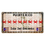Puerto Rico White Isla Del Encanto Cut License Plate Strips (Set of 8) Crab