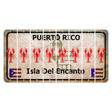 Puerto Rico White Isla Del Encanto Cut License Plate Strips (Set of 8) Lobster