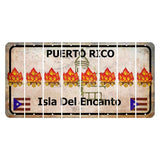 Puerto Rico White Isla Del Encanto Cut License Plate Strips (Set of 8) Campfire