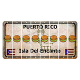 Puerto Rico White Isla Del Encanto Cut License Plate Strips (Set of 8) Hamburger
