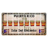 Puerto Rico White Isla Del Encanto Cut License Plate Strips (Set of 8) French Fries