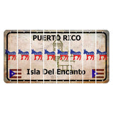 Puerto Rico White Isla Del Encanto Cut License Plate Strips (Set of 8) Democrat