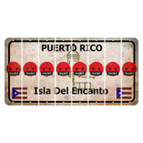 Puerto Rico White Isla Del Encanto Cut License Plate Strips (Set of 8) Emoji - Pissed