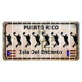 Puerto Rico White Isla Del Encanto Cut License Plate Strips (Set of 8) Basketball Player