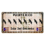 Puerto Rico White Isla Del Encanto Cut License Plate Strips (Set of 8) Parrot