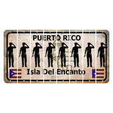 Puerto Rico White Isla Del Encanto Cut License Plate Strips (Set of 8) Police Officer