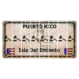 Puerto Rico White Isla Del Encanto Cut License Plate Strips (Set of 8) Gavel