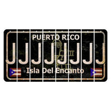 Puerto Rico Black Isla Del Encanto Cut License Plate Strips (Set of 8) J