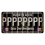 Puerto Rico Black Isla Del Encanto Cut License Plate Strips (Set of 8) P