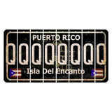 Puerto Rico Black Isla Del Encanto Cut License Plate Strips (Set of 8) Q