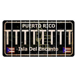 Puerto Rico Black Isla Del Encanto Cut License Plate Strips (Set of 8) T