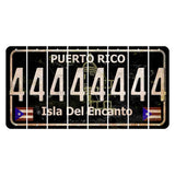Puerto Rico Black Isla Del Encanto Cut License Plate Strips (Set of 8) 4