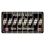 Puerto Rico Black Isla Del Encanto Cut License Plate Strips (Set of 8) Hashtag