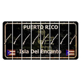 Puerto Rico Black Isla Del Encanto Cut License Plate Strips (Set of 8) Shotgun