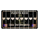 Puerto Rico Black Isla Del Encanto Cut License Plate Strips (Set of 8) Heart