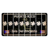 Puerto Rico Black Isla Del Encanto Cut License Plate Strips (Set of 8) Shamrock