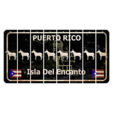 Puerto Rico Black Isla Del Encanto Cut License Plate Strips (Set of 8) Donkey