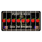 Puerto Rico Black Isla Del Encanto Cut License Plate Strips (Set of 8) Apple
