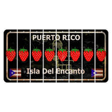 Puerto Rico Black Isla Del Encanto Cut License Plate Strips (Set of 8) Strawberry