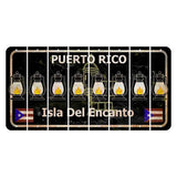 Puerto Rico Black Isla Del Encanto Cut License Plate Strips (Set of 8) Lantern