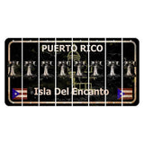 Puerto Rico Black Isla Del Encanto Cut License Plate Strips (Set of 8) Liberty Bell