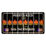 Puerto Rico Black Isla Del Encanto Cut License Plate Strips (Set of 8) Campfire