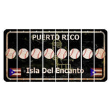 Puerto Rico Black Isla Del Encanto Cut License Plate Strips (Set of 8) Baseball