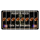 Puerto Rico Black Isla Del Encanto Cut License Plate Strips (Set of 8) Football