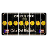 Puerto Rico Black Isla Del Encanto Cut License Plate Strips (Set of 8) Softball