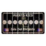 Puerto Rico Black Isla Del Encanto Cut License Plate Strips (Set of 8) Volleyball