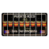 Puerto Rico Black Isla Del Encanto Cut License Plate Strips (Set of 8) French Fries