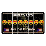 Puerto Rico Black Isla Del Encanto Cut License Plate Strips (Set of 8) Emoji - Heart Eyes