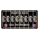 Puerto Rico Black Isla Del Encanto Cut License Plate Strips (Set of 8) Seahorse