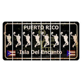 Puerto Rico Black Isla Del Encanto Cut License Plate Strips (Set of 8) Basketball Player