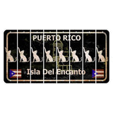 Puerto Rico Black Isla Del Encanto Cut License Plate Strips (Set of 8) Cat