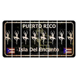 Puerto Rico Black Isla Del Encanto Cut License Plate Strips (Set of 8) Ballerina Dancer