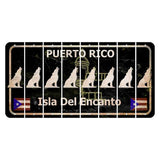 Puerto Rico Black Isla Del Encanto Cut License Plate Strips (Set of 8) Howling Wolf