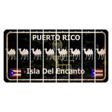 Puerto Rico Black Isla Del Encanto Cut License Plate Strips (Set of 8) Camel