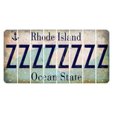 Rhode Island Wave Cut License Plate Strips (Set of 8) Z