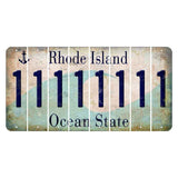 Rhode Island Wave Cut License Plate Strips (Set of 8) 1