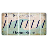 Rhode Island Wave Cut License Plate Strips (Set of 8) Forward Slash